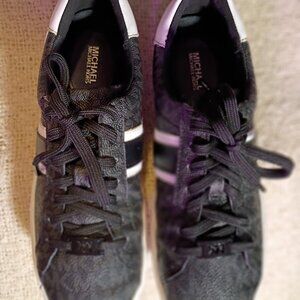 Michael Kors Irving Stripe Lace-Up Black/White Women Size 8, Sneakers